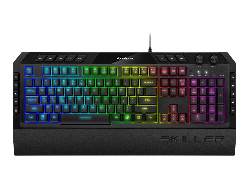 Sharkoon SKILLER SGK5 Tastatur Gummitrykknap 6 zone RGB Kablet Tysk