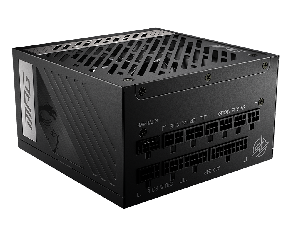 MSI MPG A1000G PCIE5 Strømforsyning - 1000 Watt - 135 mm - ATX 3.1 - 80 Plus Gold certified