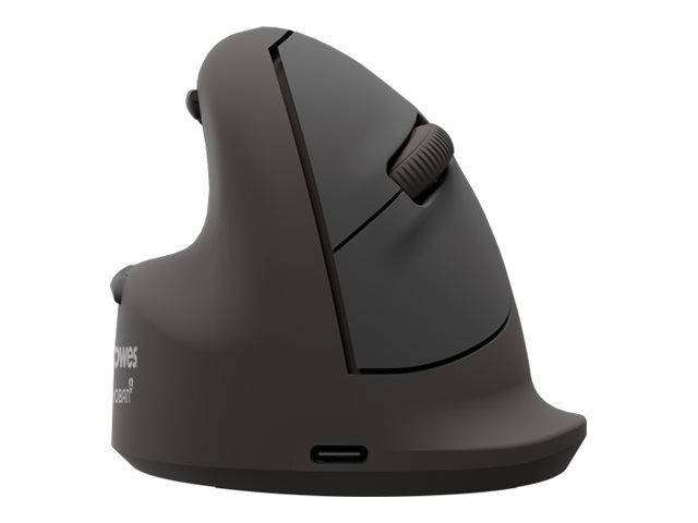 Fellowes Ergonomic Mouse Large Left - Mus - Optisk - 5 knapper - Sort