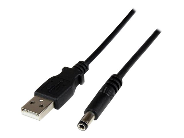 StarTech.com 1m USB to Type N Barrel 5V DC Power Cable - USB A to 5.5mm DC - 1 Meter USB to 5.5mm DC Plug (USB2TYPEN1M) Strømkabel 1m Sort