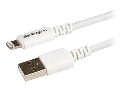 StarTech.com 3m (10ft) Long White Apple® 8-pin Lightning Connector to USB Cable for iPhone / iPod / iPad - Charge and Sync Cable (USBLT3MW)