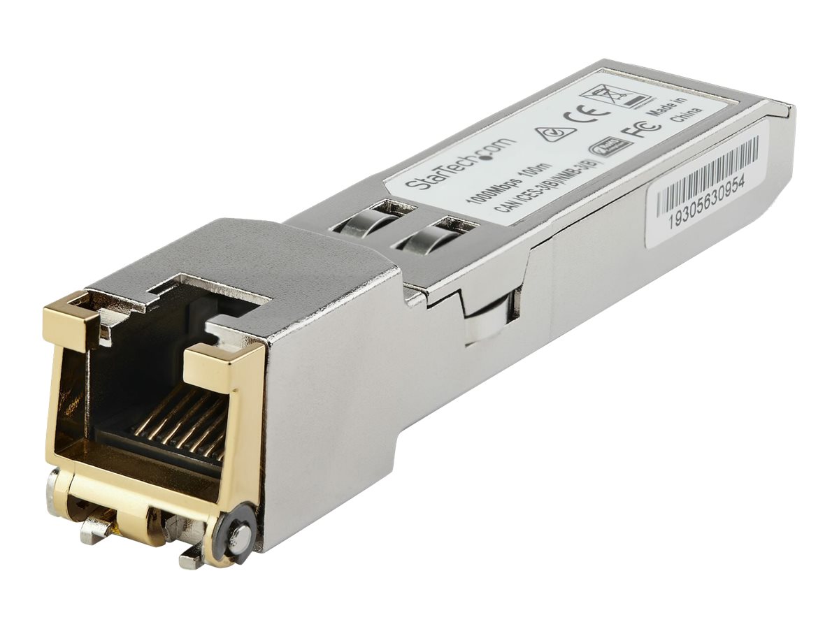 StarTech.com Cisco GLC-TE Compatible Module - 1000BASE-T Copper Industrial Gigabit Ethernet Transceiver - SFP to RJ45 Cat6/Cat5e 100m Extended Temp - Cisco Firepower IE 2000 C9500 C2960