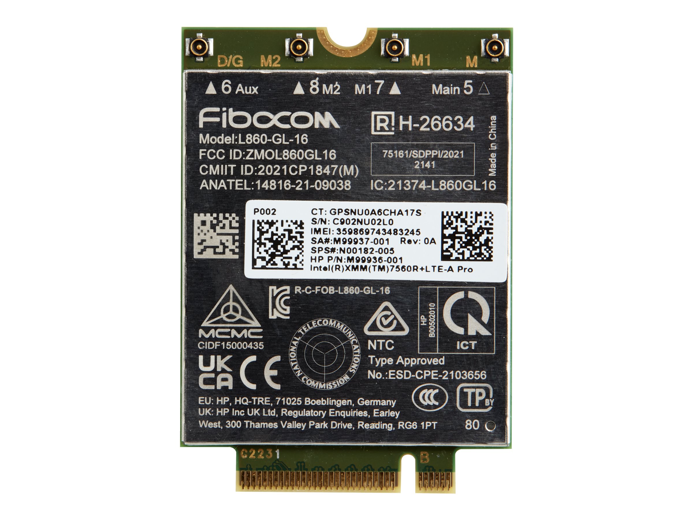 Intel XMM 7560 R+ - Trådløs mobilmodem - 4G LTE Advanced Pro - M.2 Card - 150 Mbps - for EliteBook 64X G10, 65X G10, 83X G10, 84X G10, 86X G10