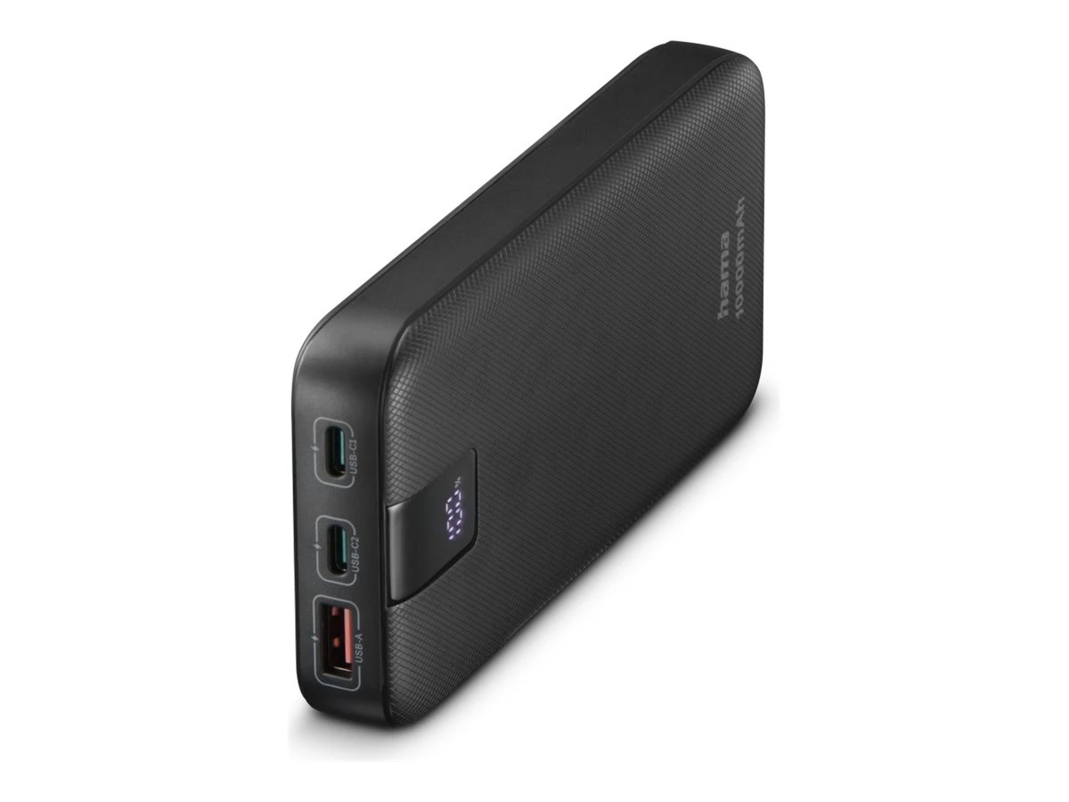 Hama PD 10 Powerbank 10000mAh 20Watt 1xUSB-A 2.0 2xUSB-C Sort