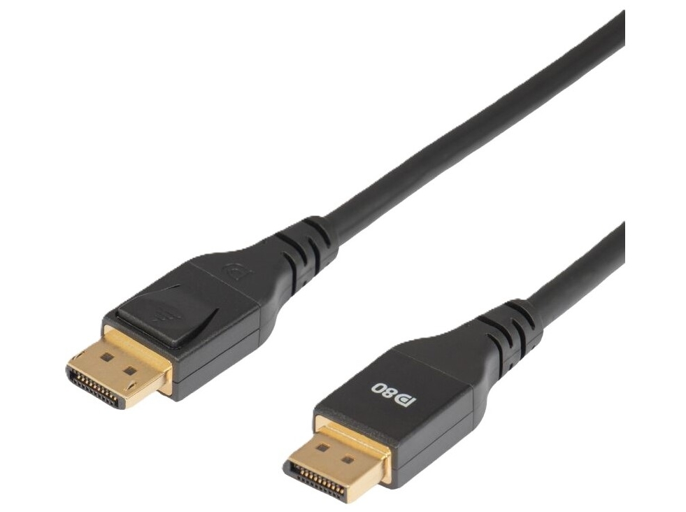 Club 3D - DisplayPort kabel - DisplayPort (han) til DisplayPort (han) - DisplayPort 2.1 - 2 m - VESA DP80 Certified, 8K240 Hz support, 10K60 Hz support - sort