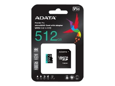 A-Data Premier Pro MicroSD/SD V30S - 100MB/s - 512GB