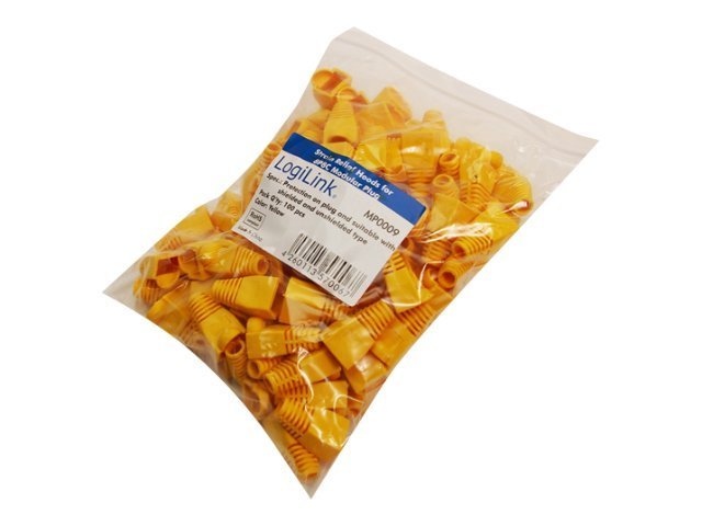 Strain relief hoods for modular plugs, 100 pcs, yellow