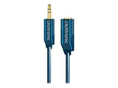 ClickTronic 3,5 mm AUX-förlängningskabel, stereo Premiumkabel | 1x 3,5 mm jackkontakt  1x 3,5 mm jackkontakt | 5,0 m | OFC innerledare