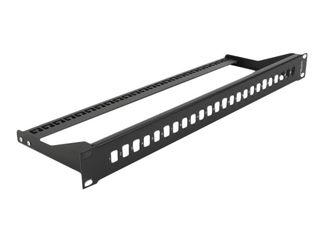 Delock - Patchpanel (blank) - stativmonterbar - sort - 1U - 19 - 24 porte