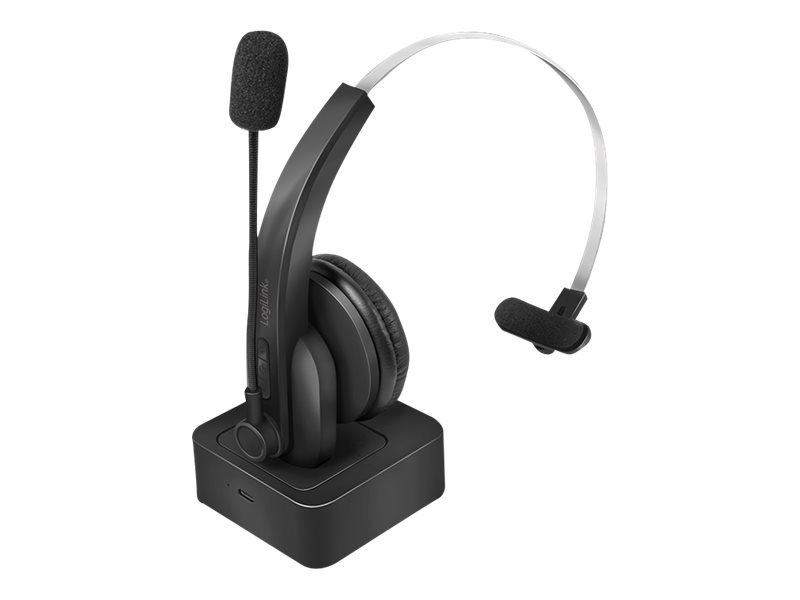 LogiLink Bluetooth mono headset with charging stand microphone