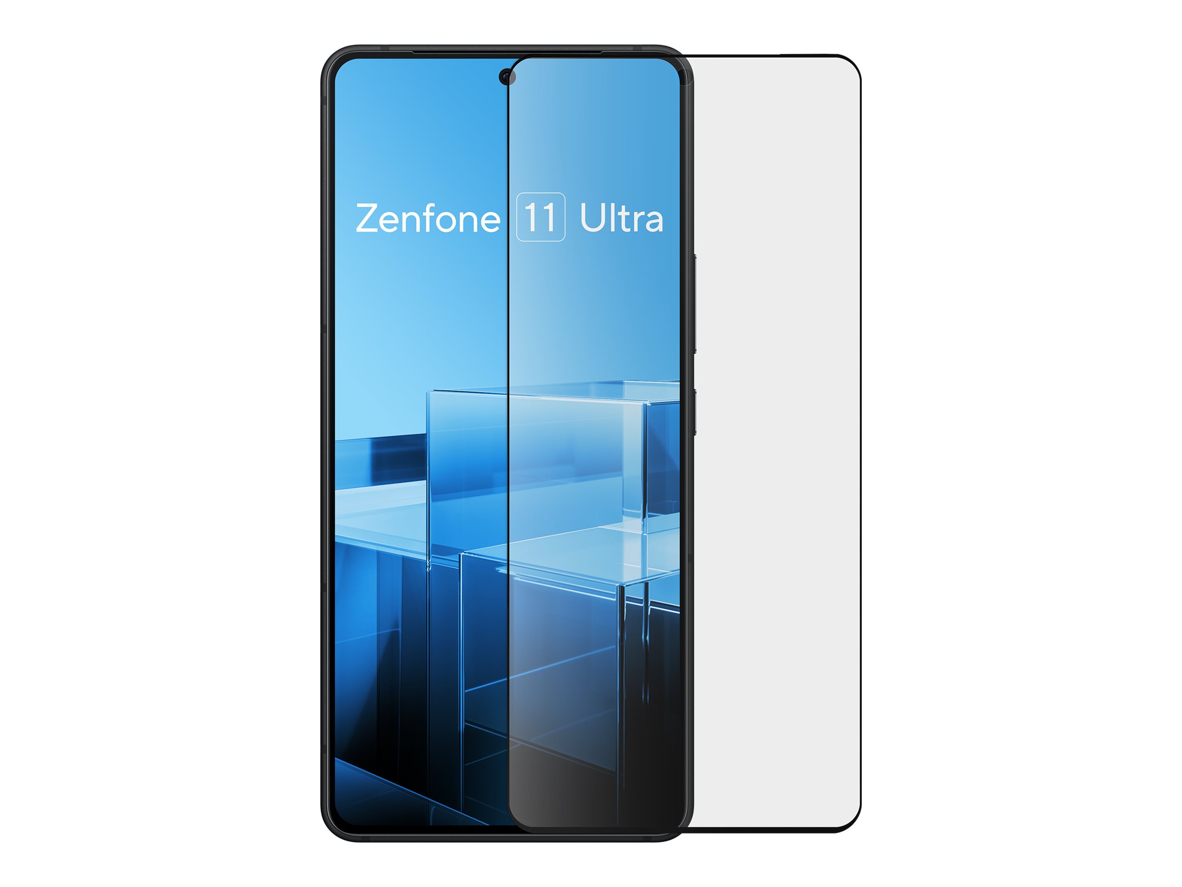 ASUS - Skærmbeskytter for mobiltelefon - antibakteriel - 2.5D - glas - rammefarve sort - for ASUS Zenfone 11 Ultra