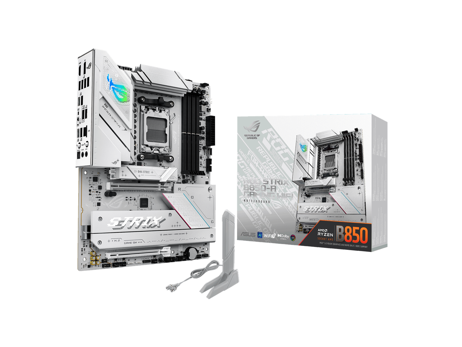 ASUS ROG STRIX B850-A GAMING WIFI Bundkort - AMD B850 - AMD AM5 socket - DDR5 RAM - ATX
