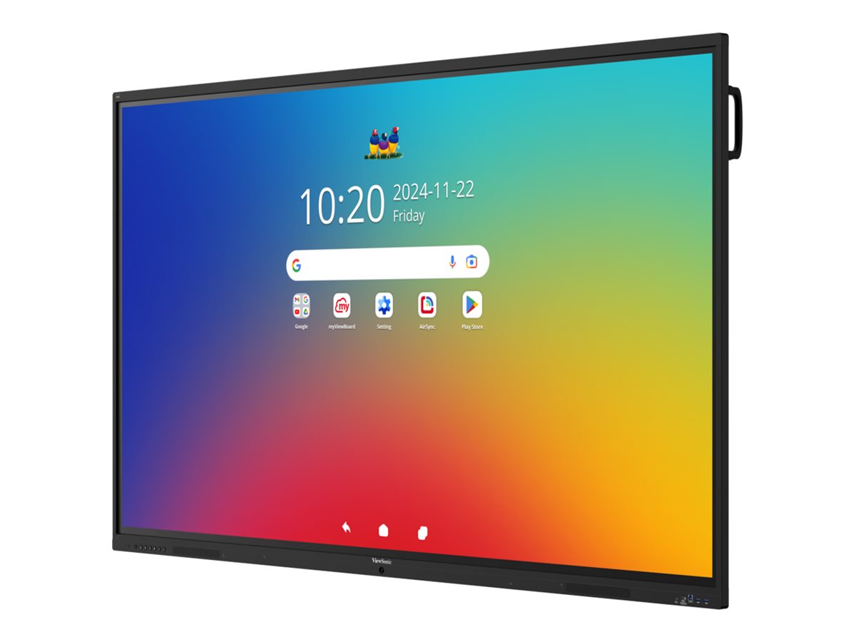 Viewsonic IFP 86IN 4K ANDROID 16 EDLA 64, 2,18 m (86), 1895,04 x 1065,96 mm, 450 cd/m², 1,07 milliarder farver, 3840 x 2160 pixel, TFT-LCD