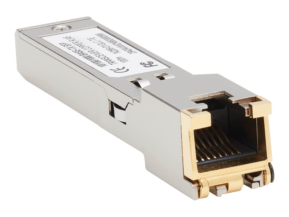 Eaton Tripp Lite Series Cisco-Compatible GLC-TE SFP Transceiver - 10/100/1000Base-TX, Copper, RJ45, Cat6, 328 ft. (100 m) SFP (mini-GBIC) transceiver