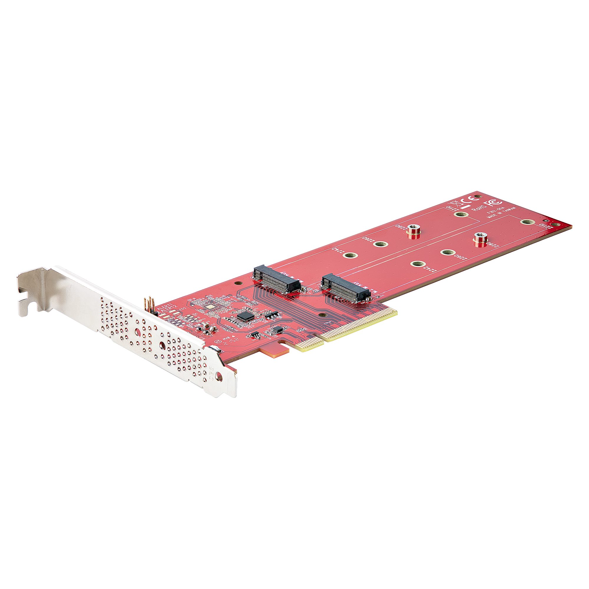 StarTech.com Dual M.2 PCIe SSD Adapter Card, x8 / x16 Dual NVMe or AHCI M.2 SSD to PCI Express 4.0, Up to 7.8GBps/Drive, For 2242/2260/2280/22110mm