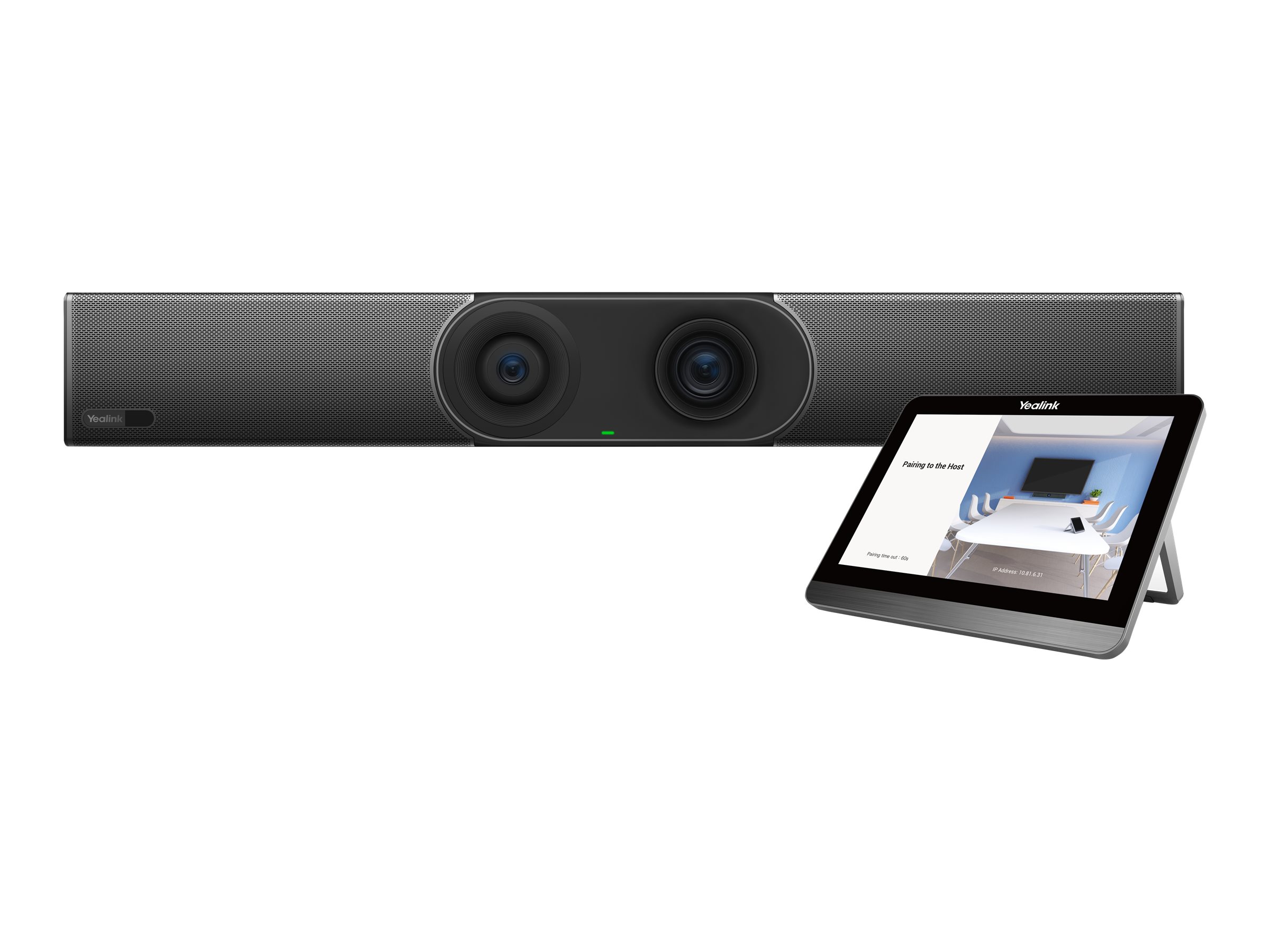 Yealink MeetingBar A30 - Videokonferencepakke (videobarre, berøringskonsol) - Zoom Certified, Certified for Microsoft Teams - med Yealink Collaboration Touch Panel CTP18 - power adapter included