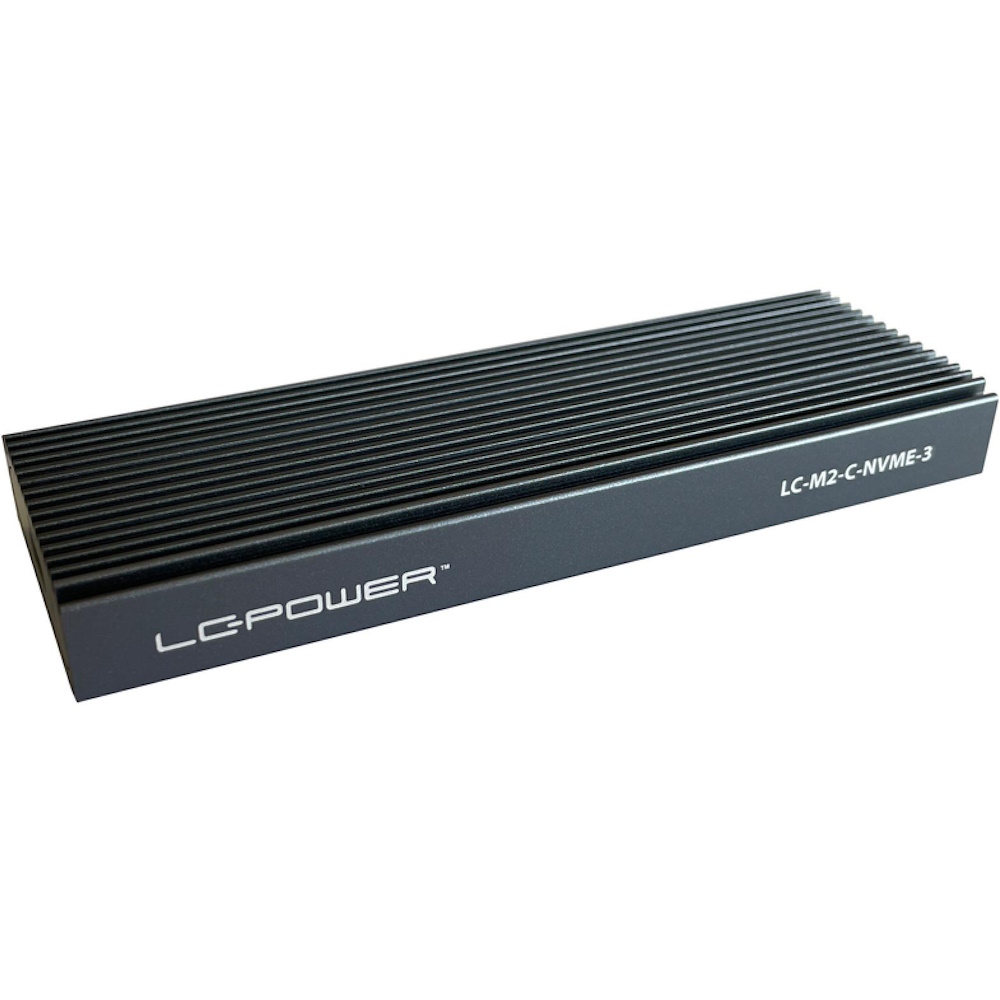 LC Power LC-M2-C-NVME-3 - Lagringspakning - M.2 - M.2 Card (PCIe NVMe & SATA) - USB-C 3.2 (Gen 2x1) - antracit (sort)