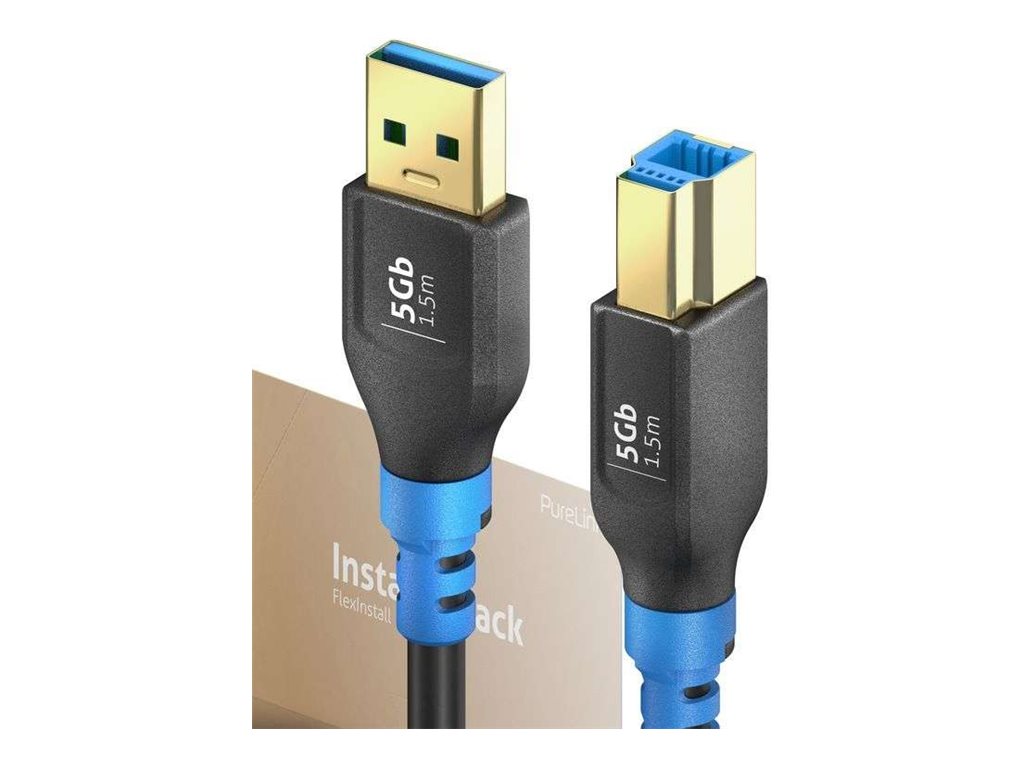 PureLink FlexInstall Series USB 3.2 Gen 1x1 USB-kabel Sort