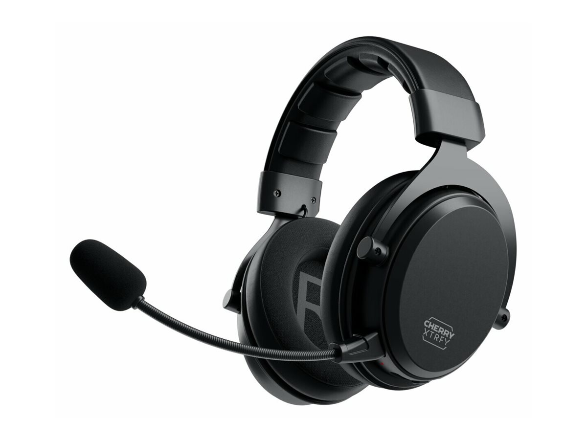 CHERRY XTRFY H3 - Headset - fuld størrelse - Bluetooth/2,4 GHz radiofrekvens - trådløs - USB - sort