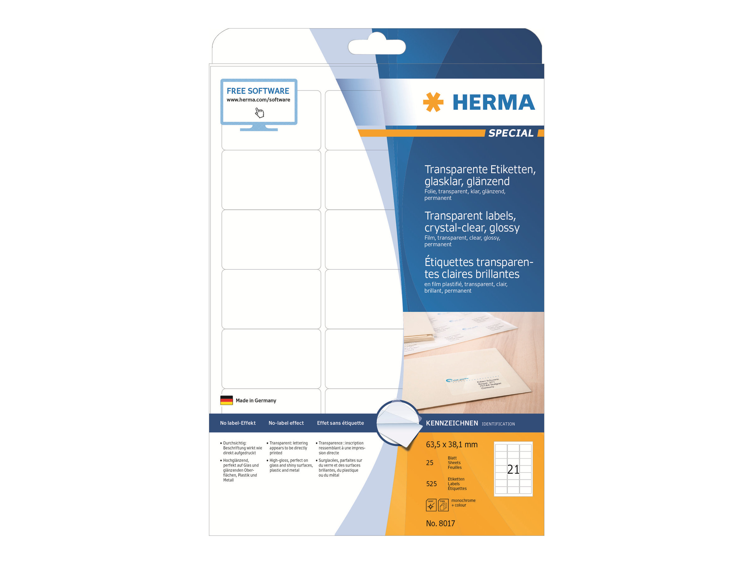 HERMA Filmmærkater 38.1 x 63.5 mm 525etikette(r) 8017