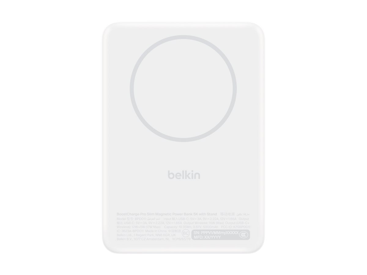 Belkin BoostCharge power bank - slim magnetic - USB-C magnetic - 15 Watt Powerbank - 5 Ah