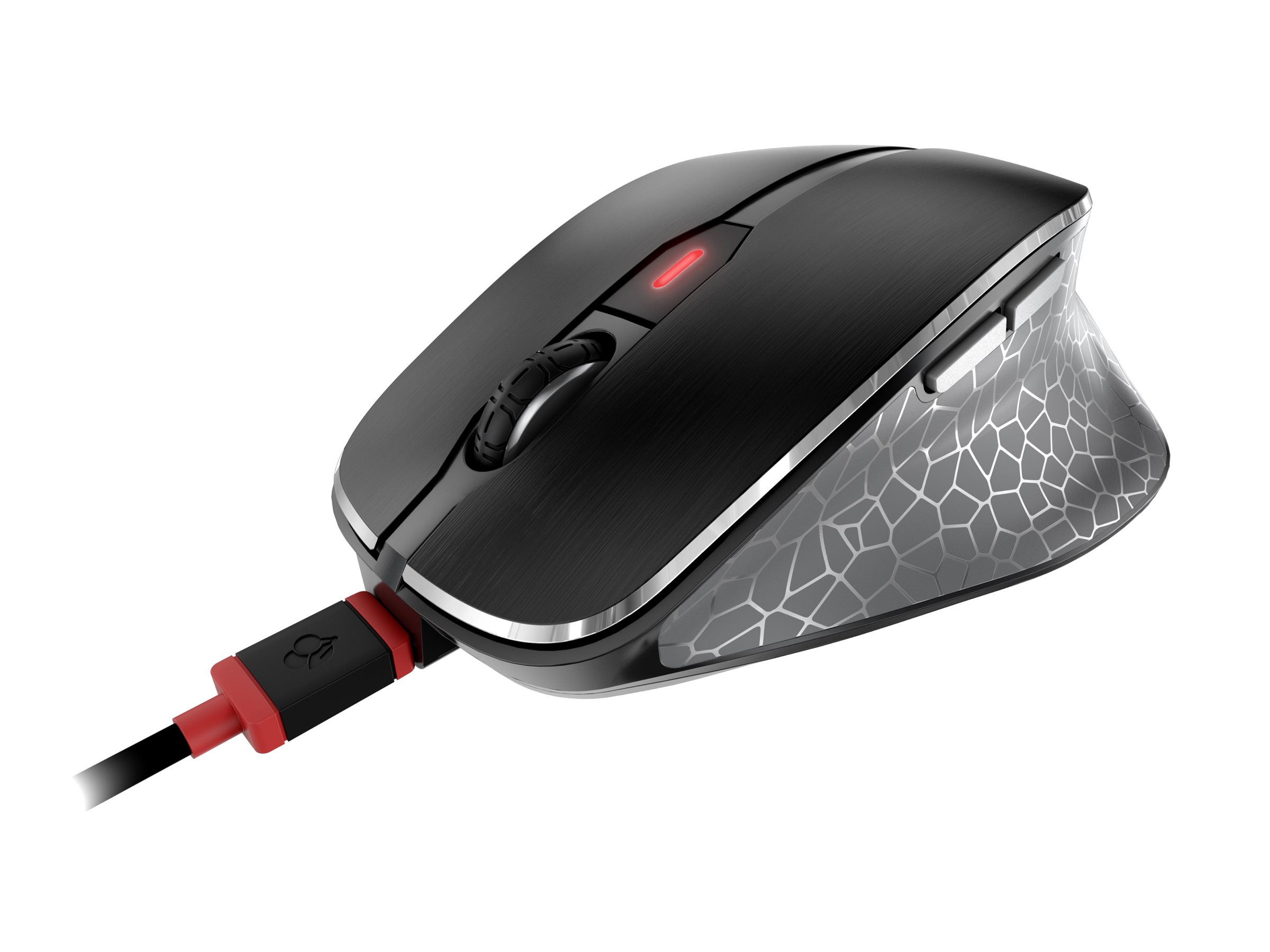 CHERRY MW 8C ERGO - Mus - ergonomisk - optisk - 6 knapper - trådløs - 2.4 GHz, Bluetooth 4.0 - trådløs modtager (USB) - sort