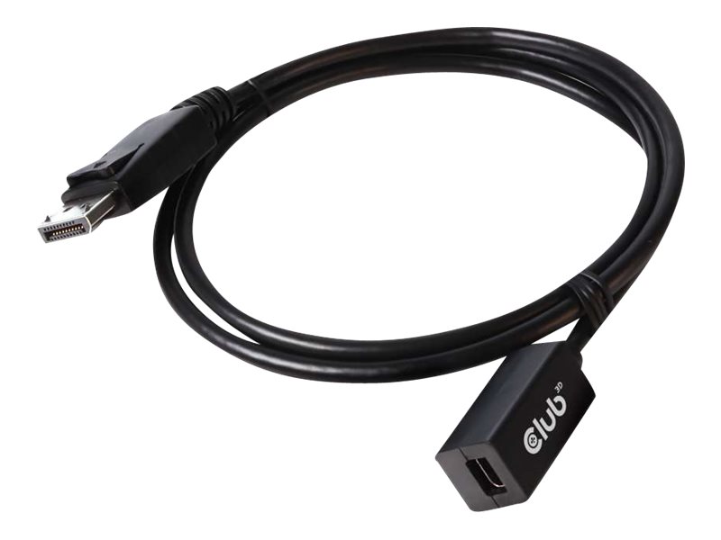 Club 3D CAC-1120 Mini DisplayPort til DisplayPort 1.4 forlængerkabel 1 m Sort