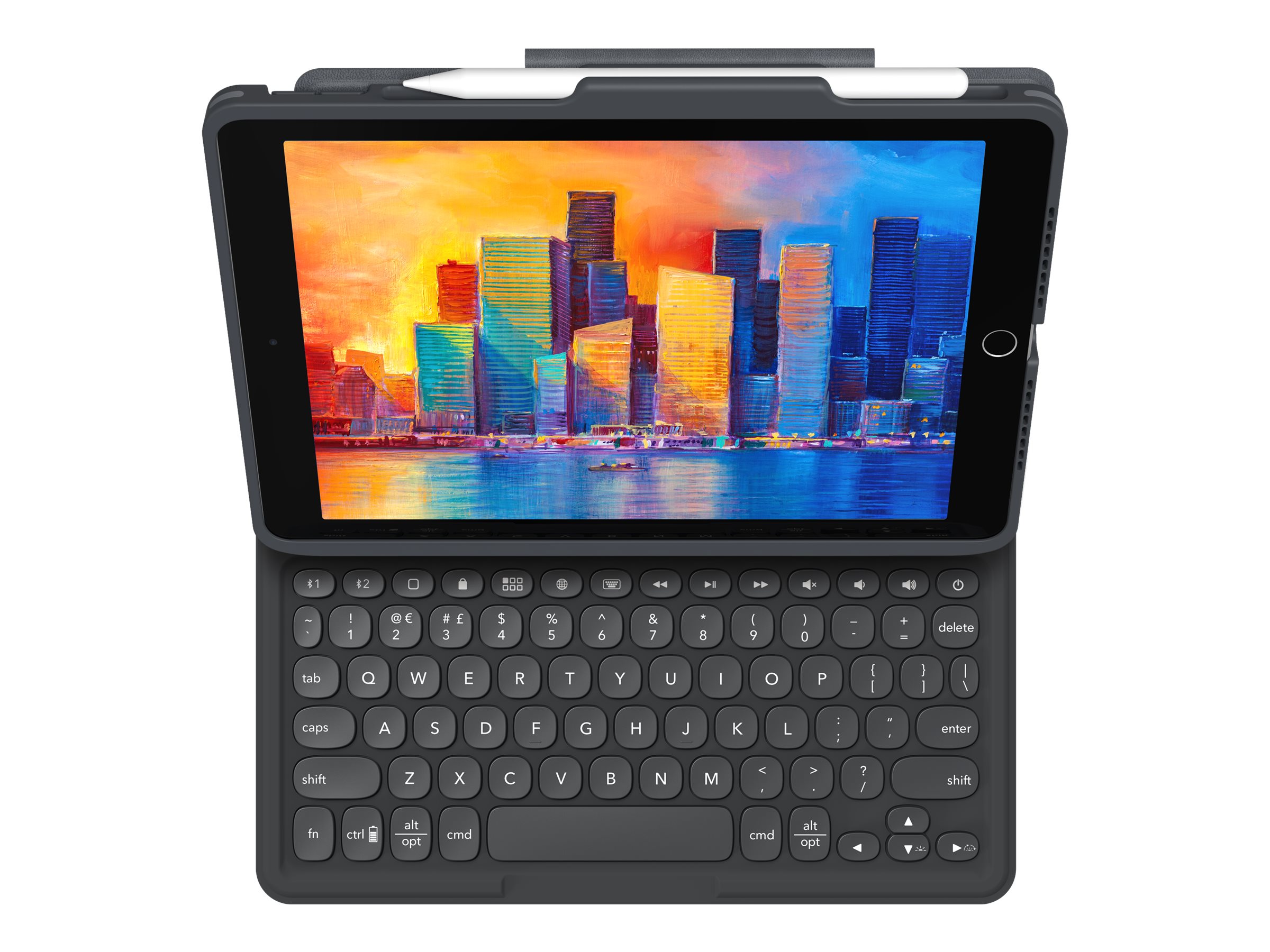 Zagg Keyboard Pro Keys Ipad 10.2 tommer 7th Gen, Ipad 10.2 tommer 8th Gen, Ipad 10.2 tommer 9th Gen Nordisk Grå, Sort