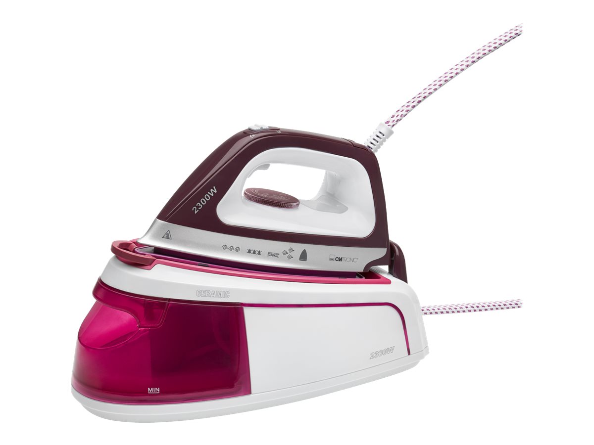 Clatronic DBS 3749 Dampstrygejern 2300W Pink Lilla Hvid