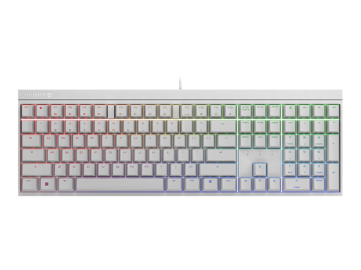 Tastatur til gaming Cherry MX 2.0S RGB, USB, QWERTZ, hvid
