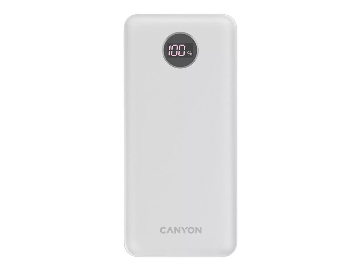 Canyon PB-2002 Powerbank 20000mAh 22.5Watt 2xUSB-A 2.0 1xUSB-C Hvid