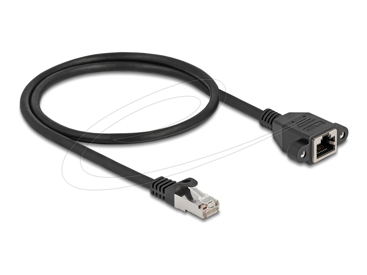 DeLOCK CAT 6a S/FTP 50cm Forlængerkabel til netværk Sort