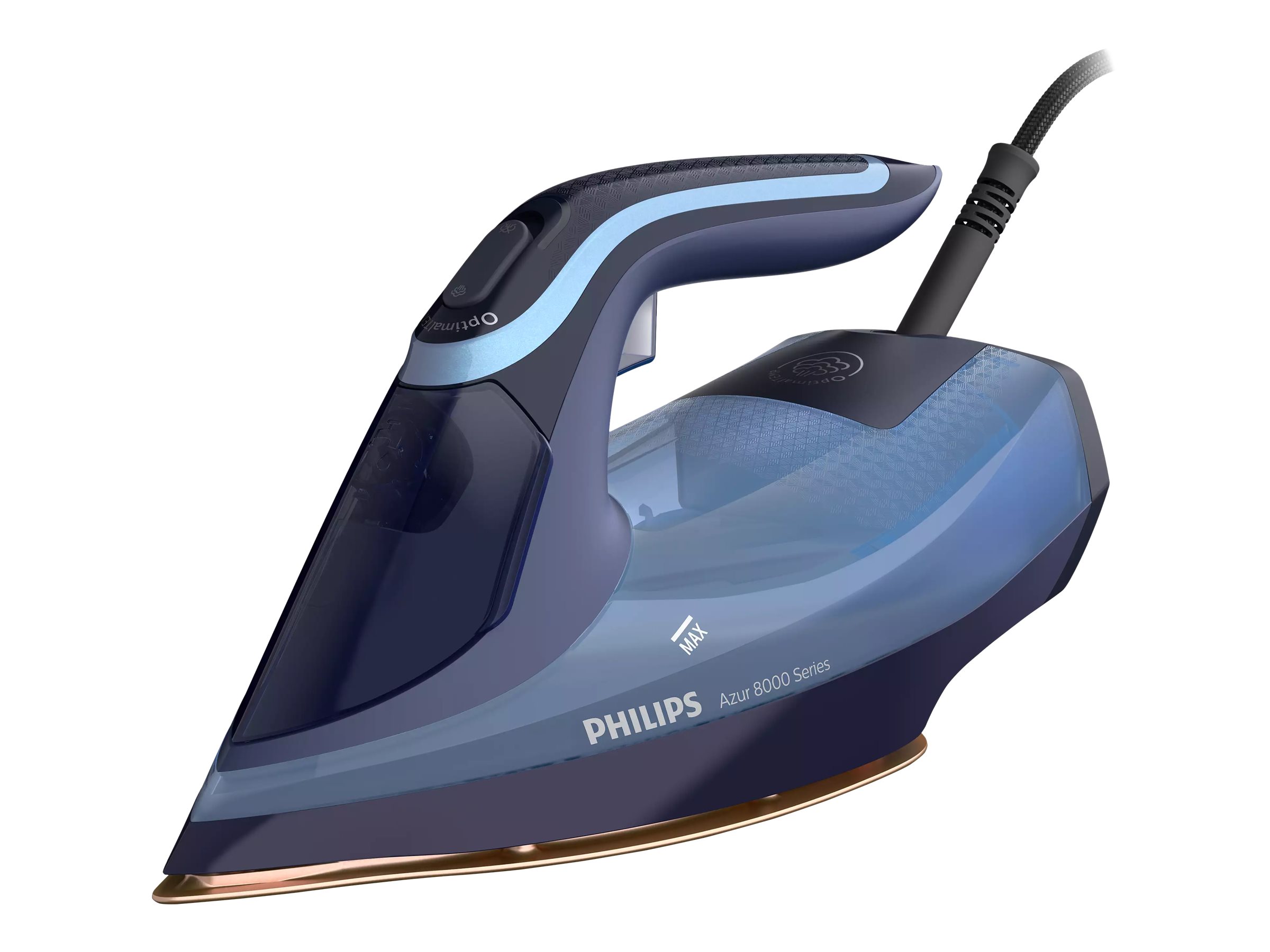 Philips Azur 8000 Series DST8020 - Dampstrygejern med automatisk afbrydelse - såleplade: SteamGlide Elite - 3000 W - lyseblå