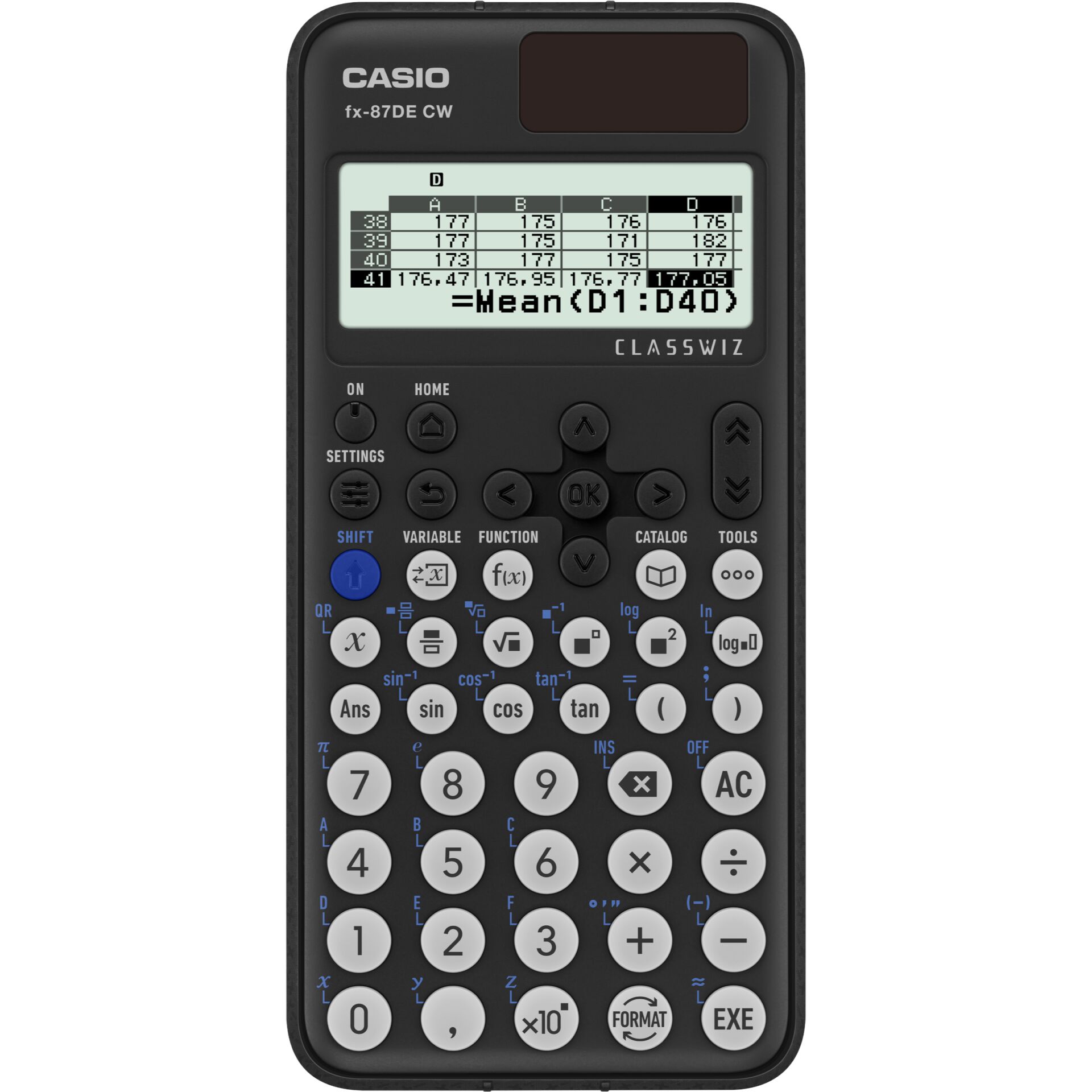 Casio ClassWiz, Lomme, Videnskabelig, 12 cifre, Batteri, Sort