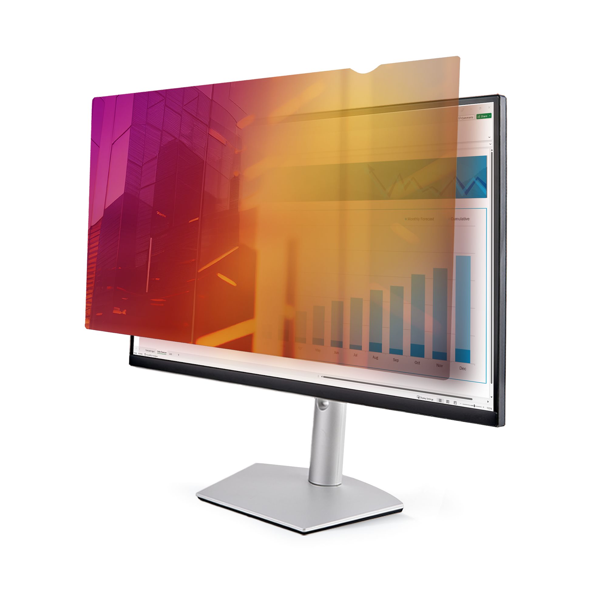 StarTech.com 24-inch 16:10 Gold Monitor Privacy Screen, Reversible Filter w/Enhanced Privacy, Glossy Computer Security Filter, Removable Screen