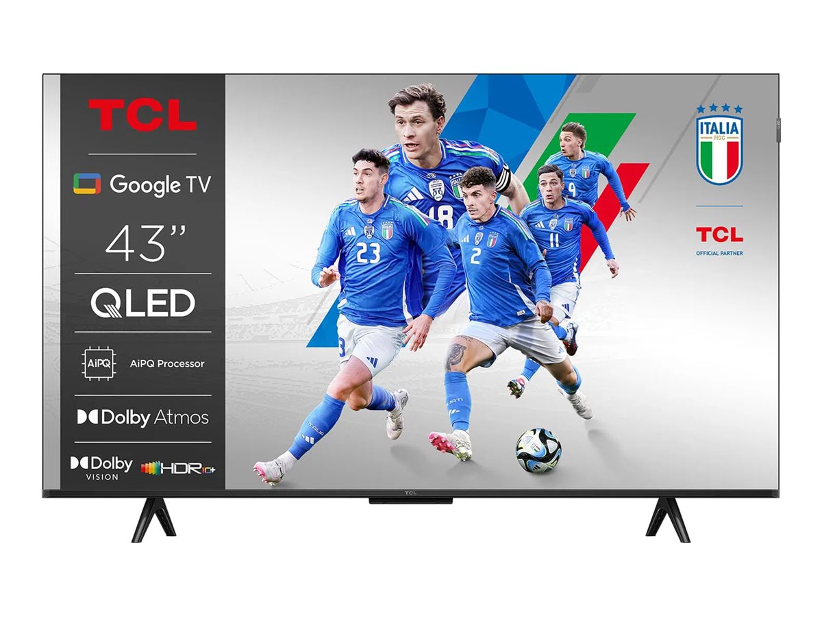 TCL 43P79K - 43 Diagonal klasse (42.5 til at se) - P79K Series LED-bagbelyst LCD TV - QLED - Smart TV - Google TV - 4K UHD (2160p) 3840 x 2160 - HDR - Quantum Dot - børstet metal