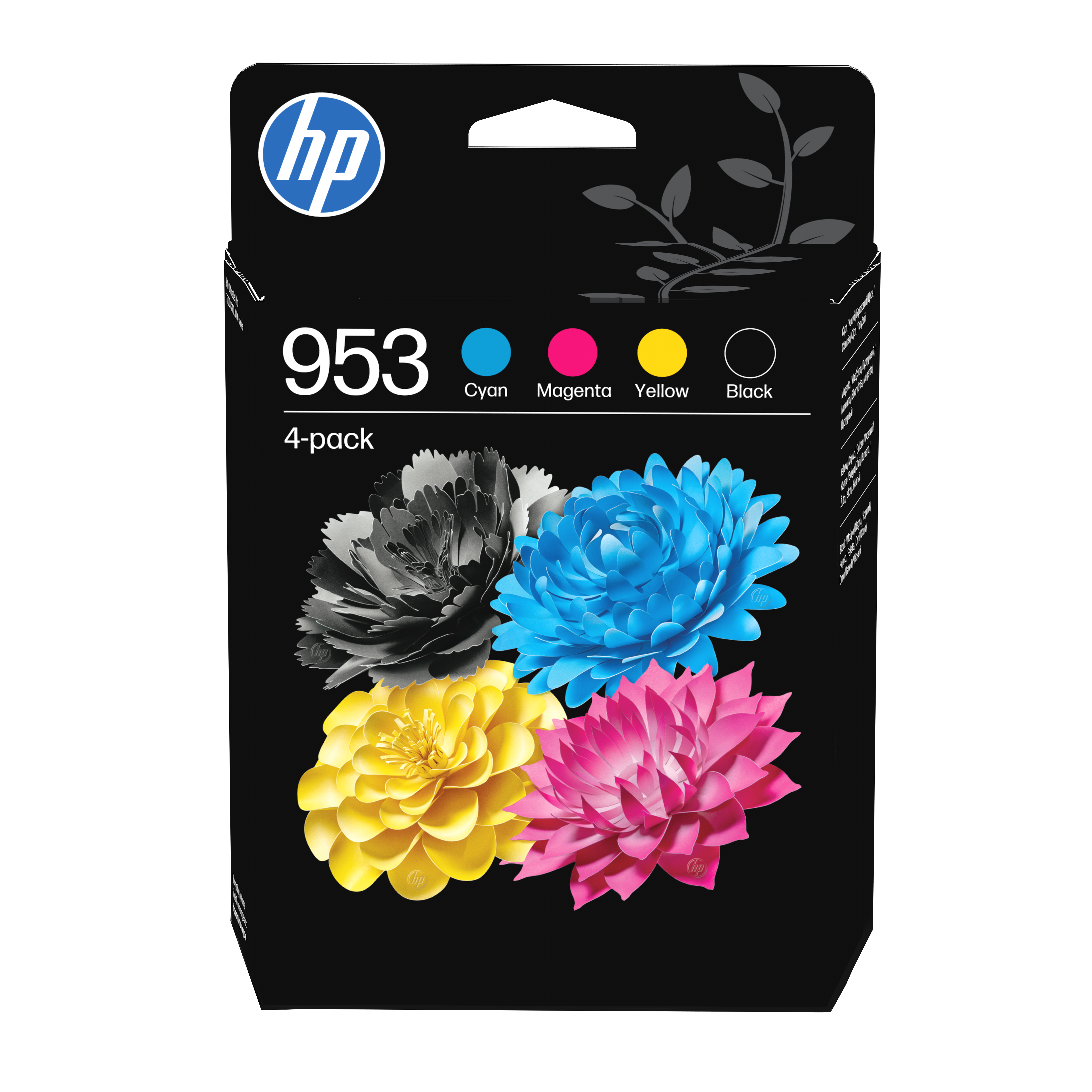 HP 953 4-Pack CMYK(4) Original Combo Sort, Cyan, Magenta, Gul 900 sider Blæk