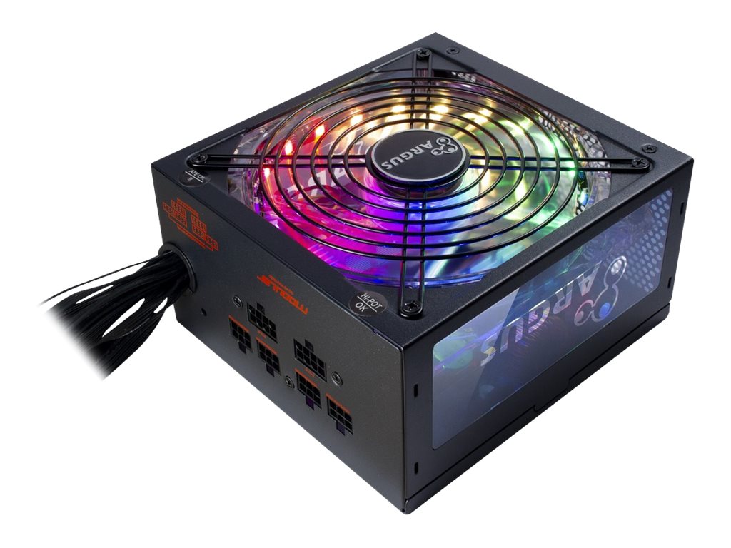 Inter-Tech Argus RGB-750W CM II Strømforsyning - 750 Watt - 140 mm - ATX - 80 Plus Gold certified