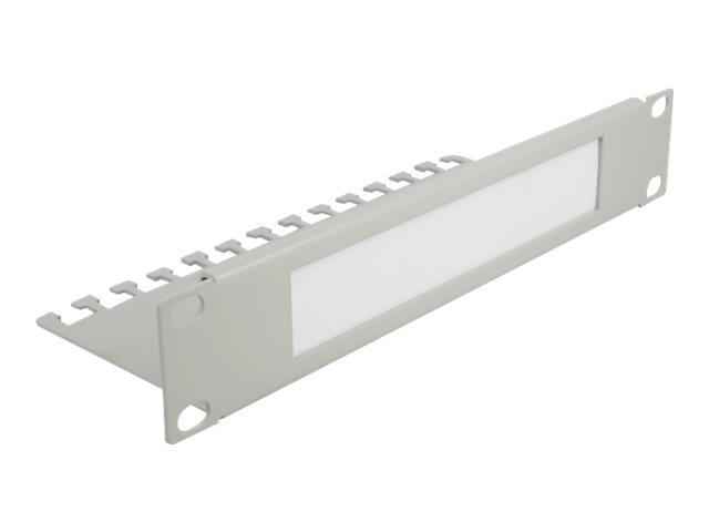 Delock Cable Management Brush Strip with Cable Support Plate Grå