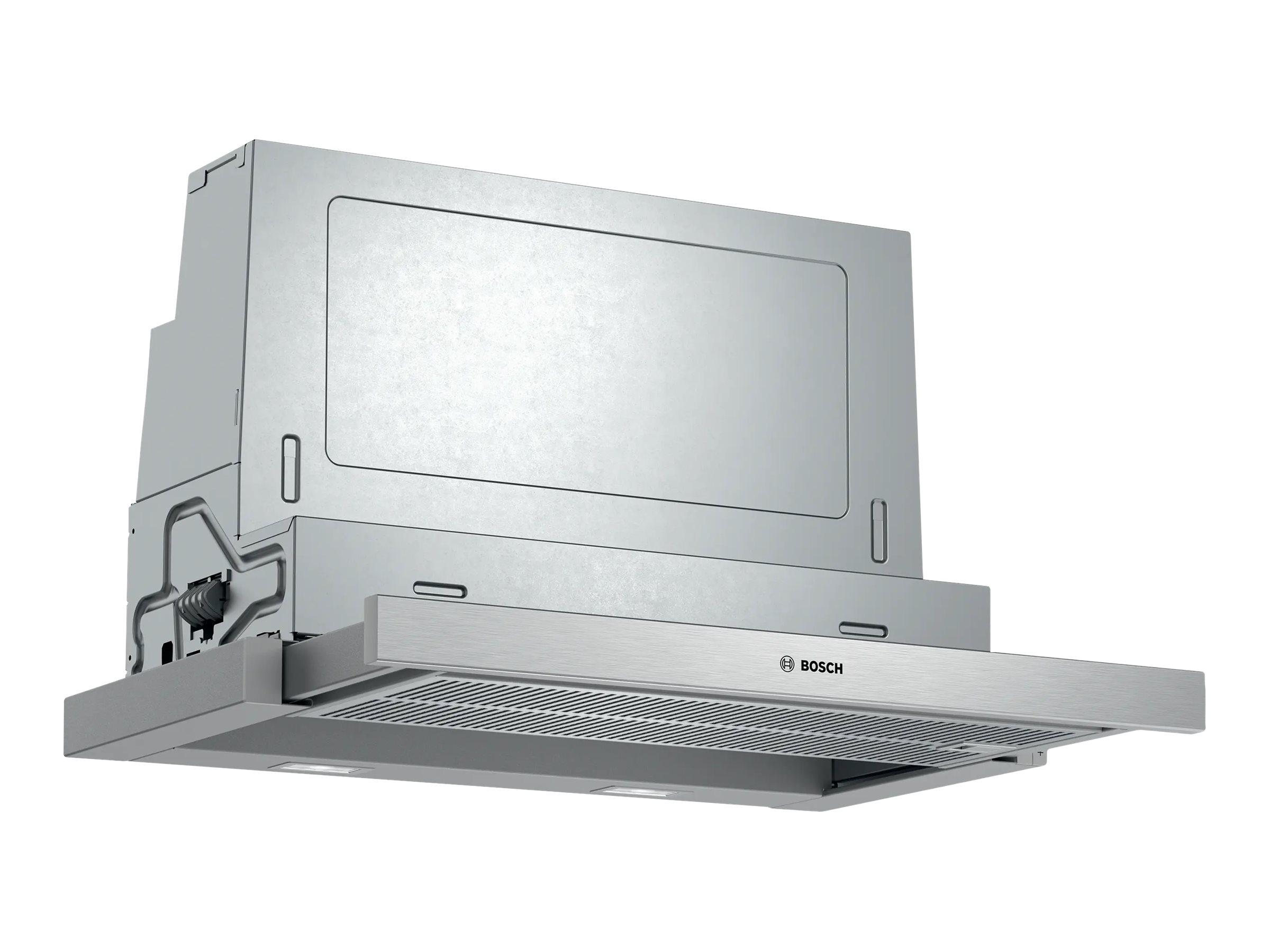 Bosch Serie | 4 DFS067A51 - Hætte - teleskopisk - Niche - bredde: 52.4 cm - dybde: 29 cm - udtrækning og recirkulation (-) - med intern motor - metalgrå