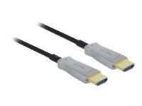Delock - HDMI-kabel - HDMI han til HDMI han - 50 m - fiberoptik - sort - 4K support, Active Optical Cable (AOC)