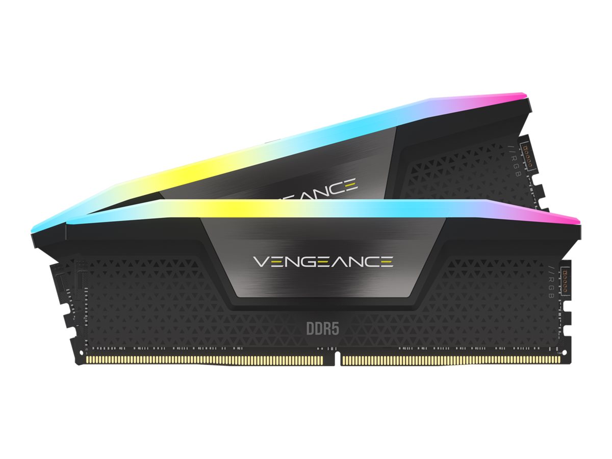 Corsair Vengeance RGB DDR5-7000 - 32GB - CL34 - Dual Channel (2 pcs) - Intel XMP - Sort med RGB