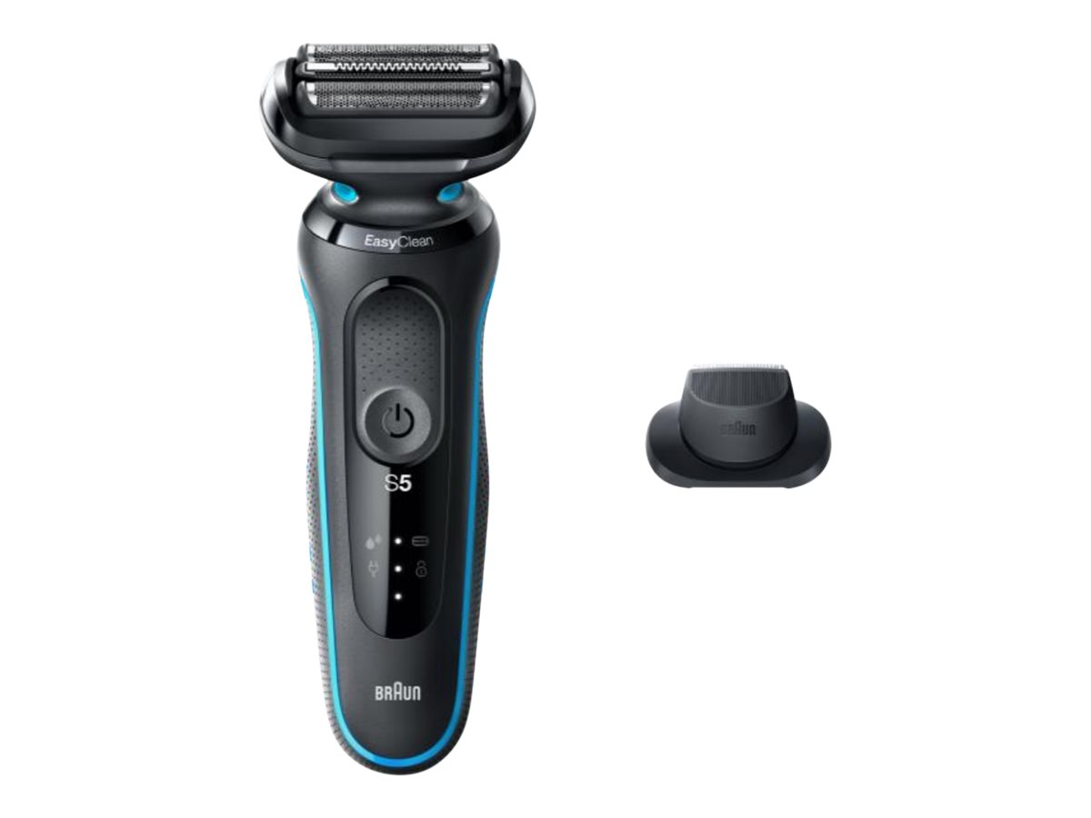Braun Series 5 51-M1200s, Folie shaver, Sort, Blå, AutoSense, Knapper, Batteri, Lithium-Ion (Li-Ion)