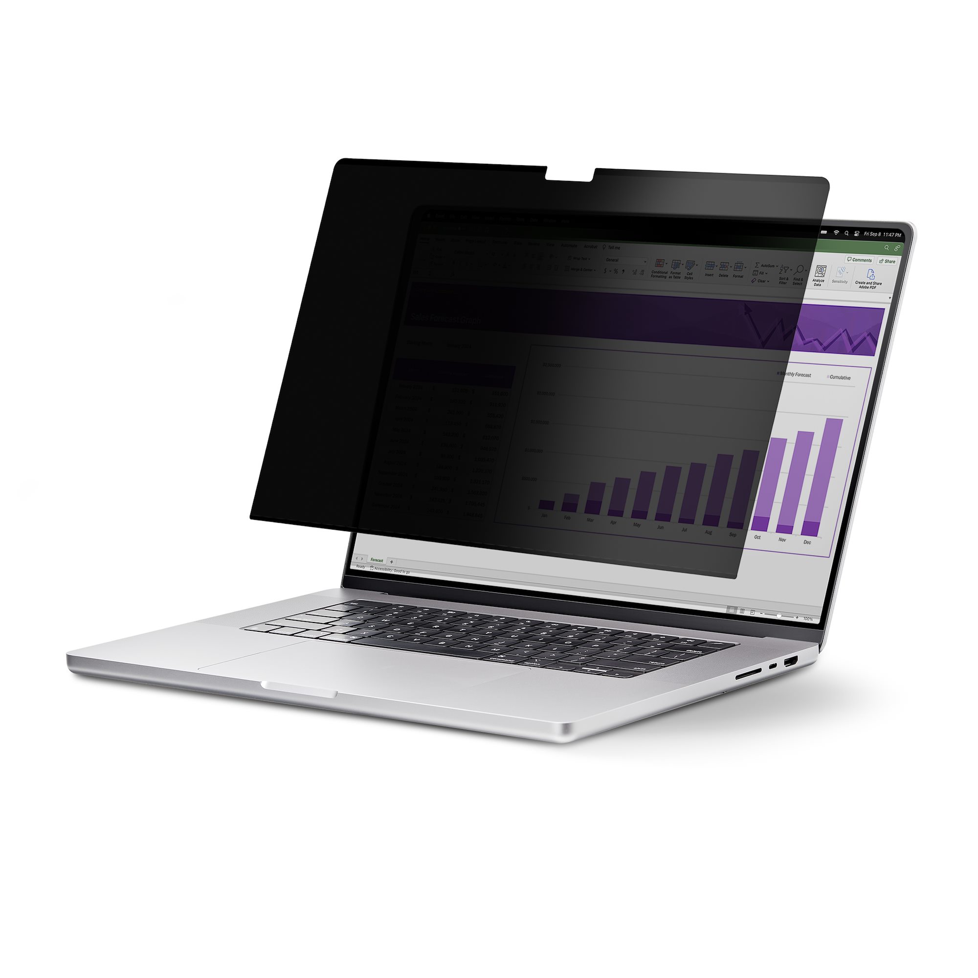 Startech 15-inch MacBook Air 2023 Laptop Privacy Screen, Removable and Reversible Anti-Glare Privacy Filter, Magnetic Laptop Screen Protector with +/- 30 Deg. Viewing Angle - 51% Blue Light Reduction (15MAM-PRIVACY-SCREEN) - Notebook privacy-filter - aftagelig - magnetisk - 15