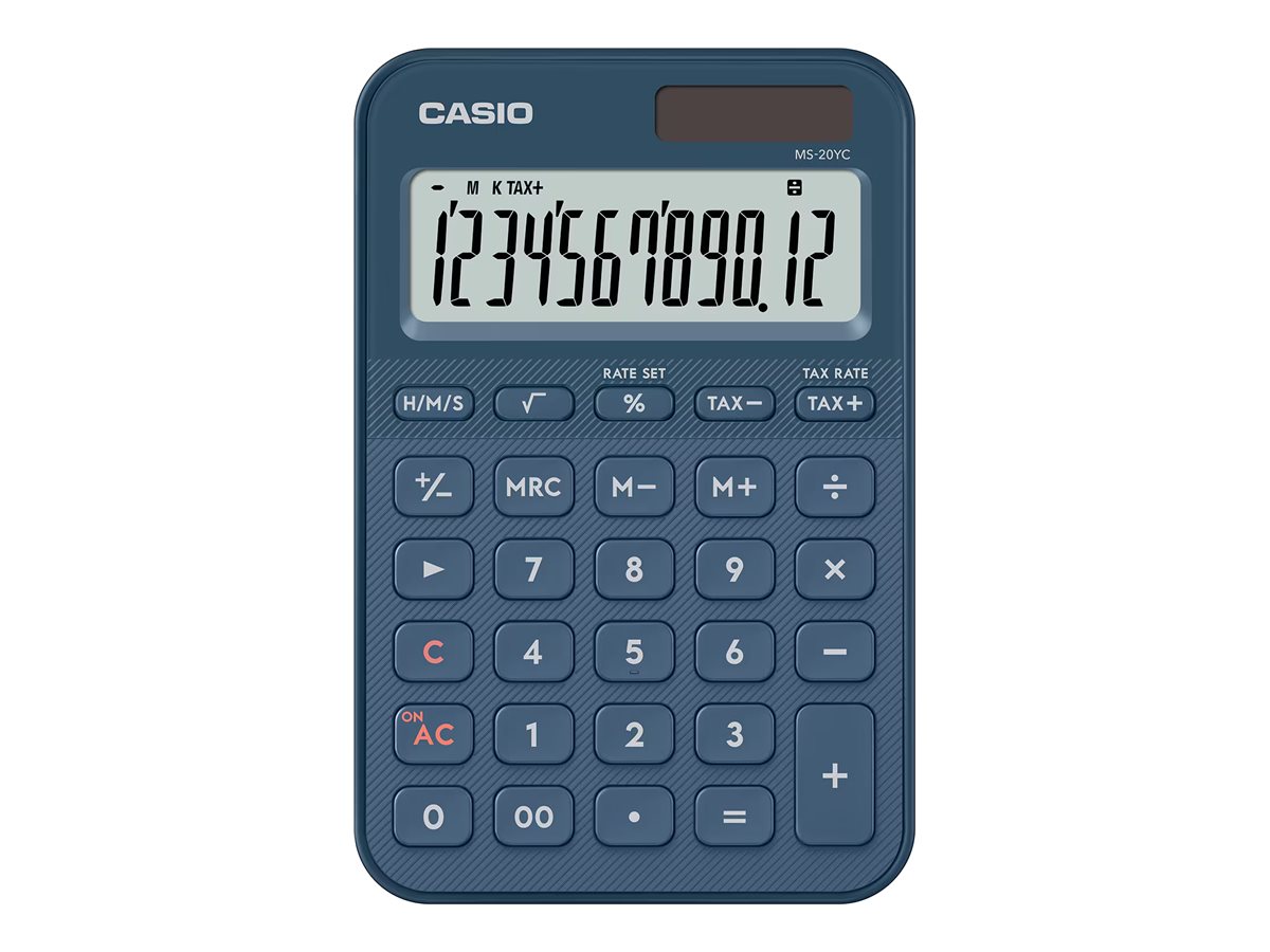 Casio MS-20YC, Desktop, Basis, 12 cifre, Batteri/Solar, Marineblå