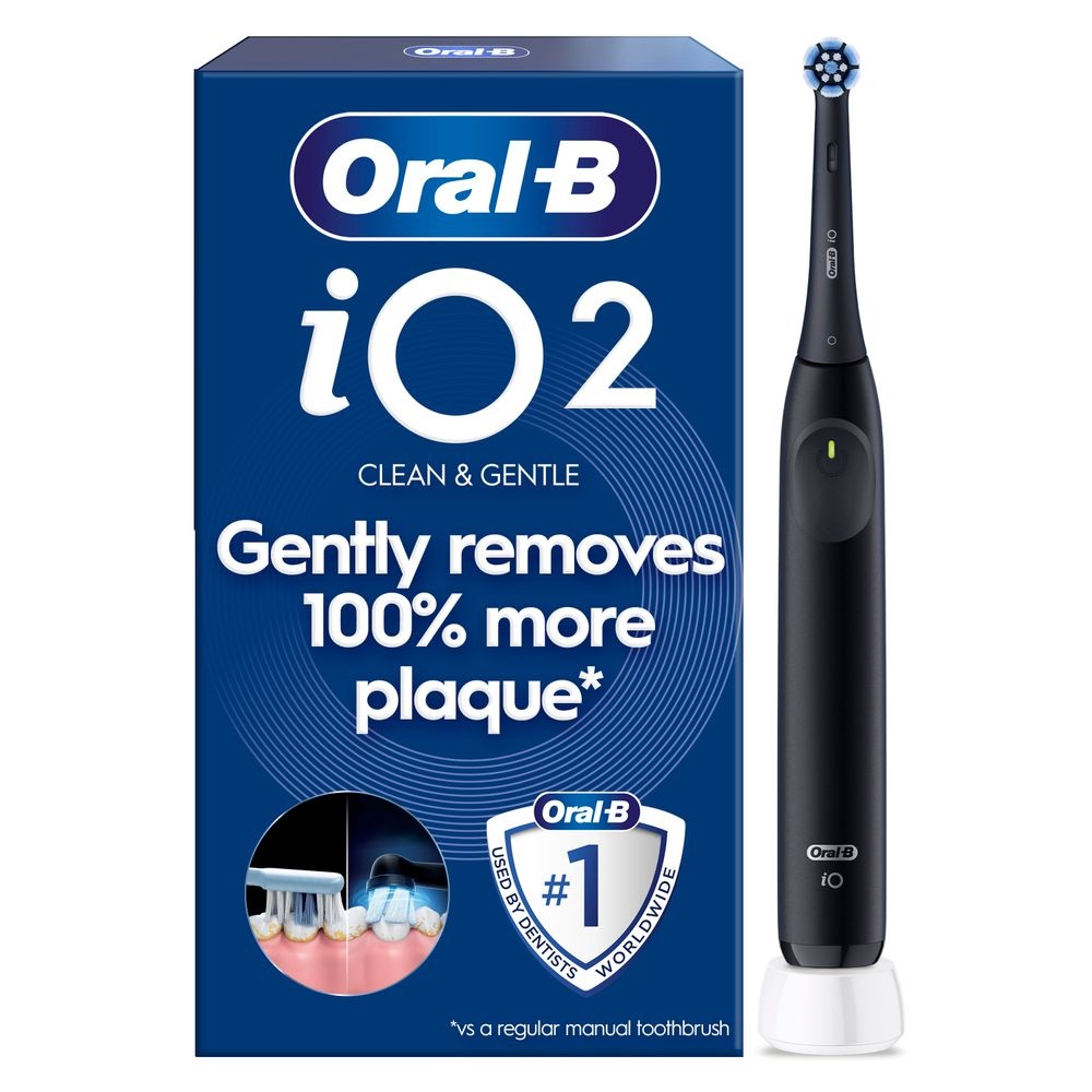 Oral-B Electric Toothbrush iO2 Rechargeable For adults Number of brush heads included 1 Number of teeth brushing modes 3 Night Black