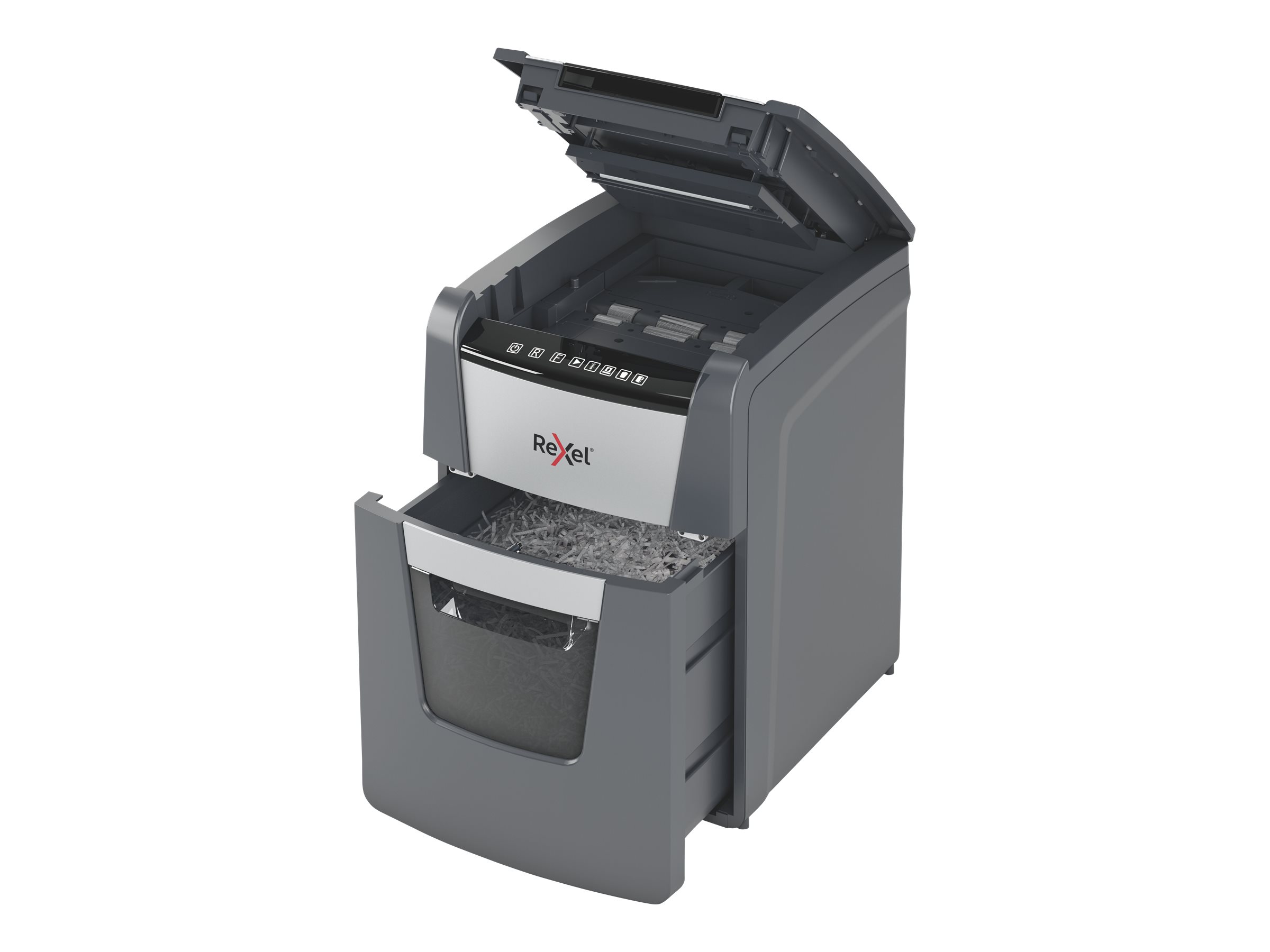 Rexel Makulator Optimum AutoFeed+ 100M mikromakulering, 2x15mm P5, 100 ark