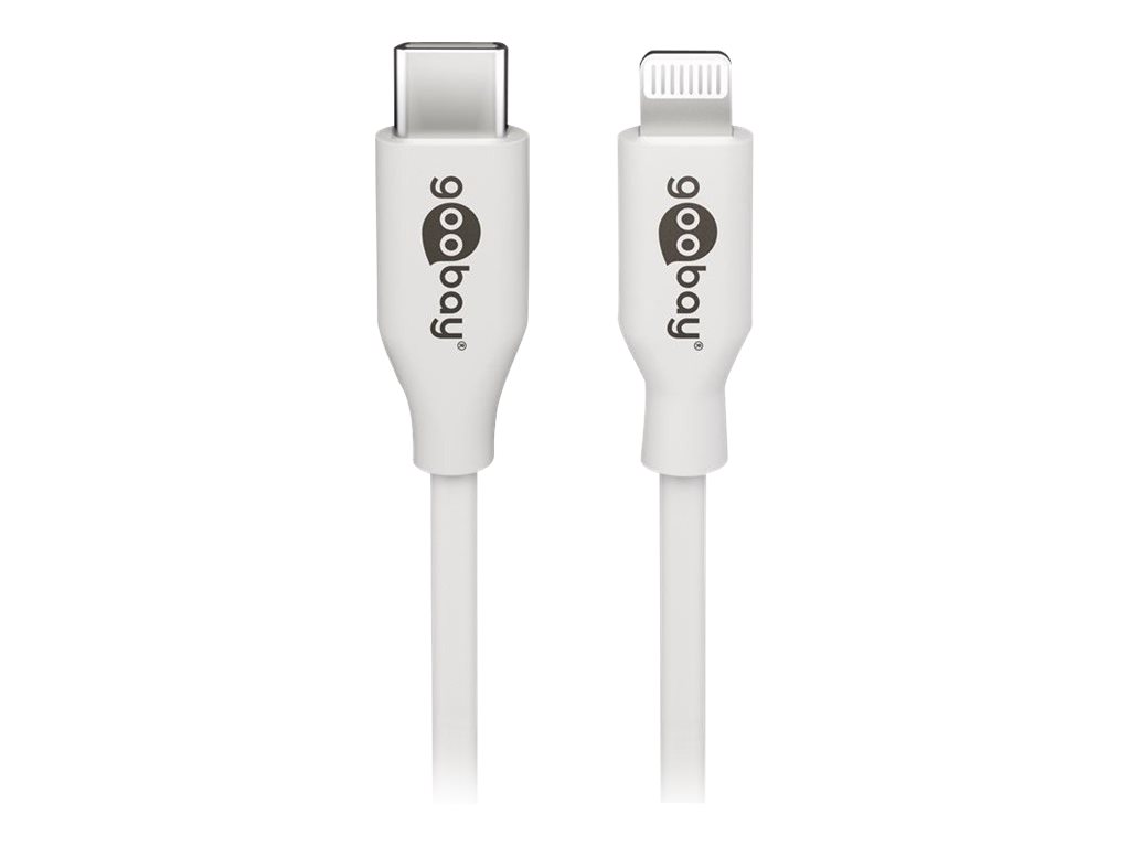 Goobay Lightning till USB-C™ laddnings- och synkroniseringskabel, 0,5 m, vit MFi-kabel för Apple iPhone/iPad
