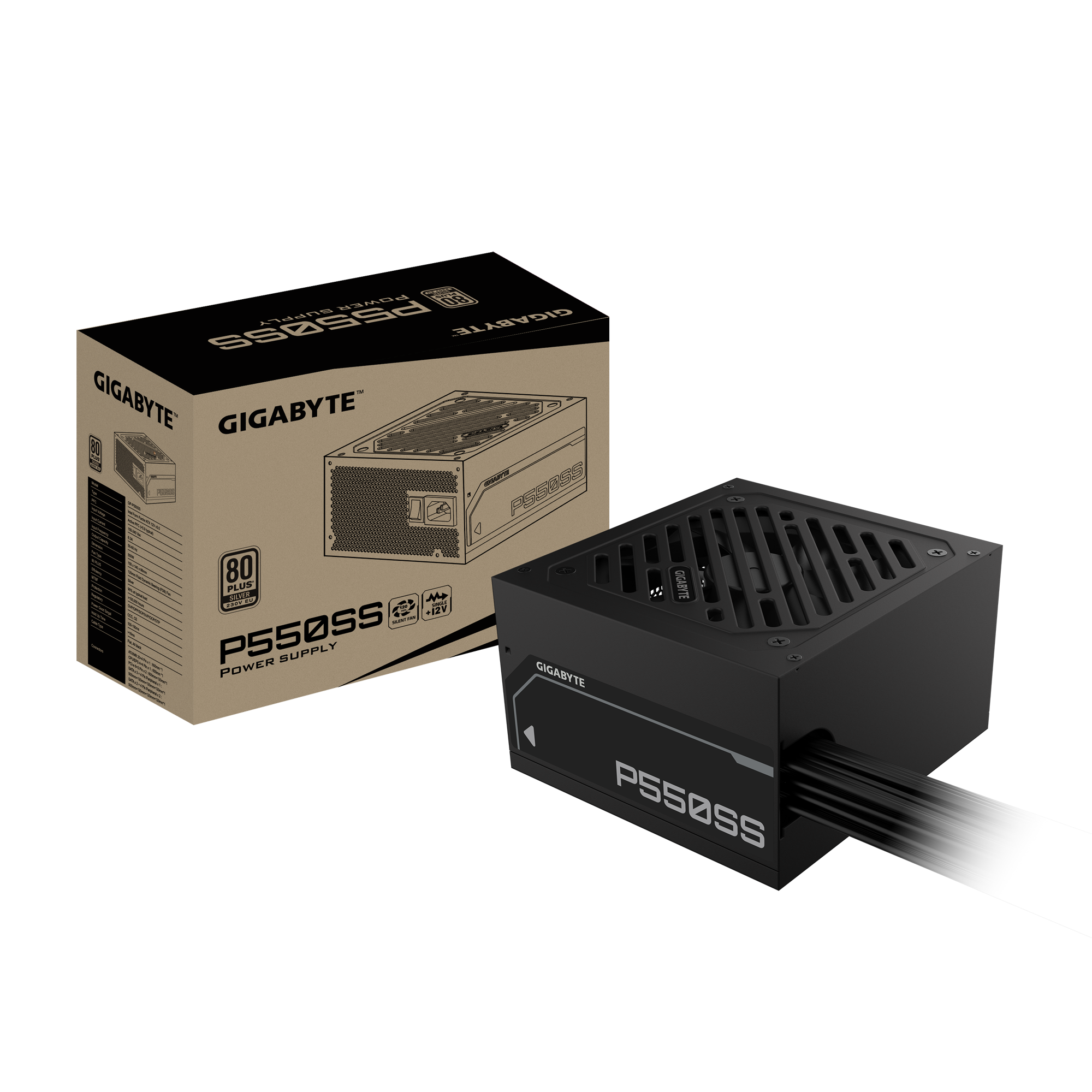 GIGABYTE P650SS Strømforsyning - 650 Watt - 120 mm - ATX 3.0 - 80 Plus Bronze certified