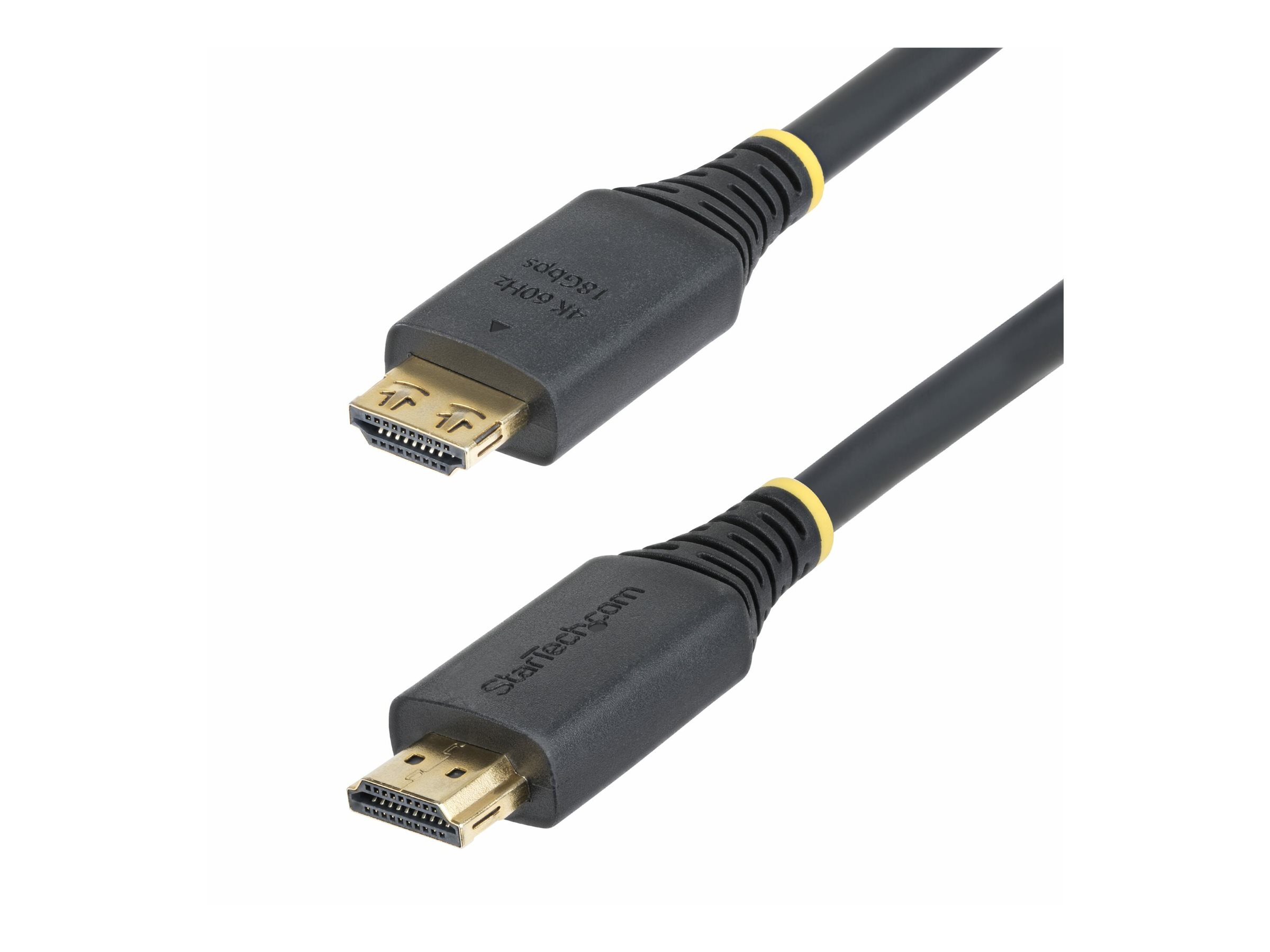 StarTech.com 15ft High Speed HDMI Cable w/Gripping Connectors, 4K 60Hz HDMI-kabel med Ethernet 4.5m Sort